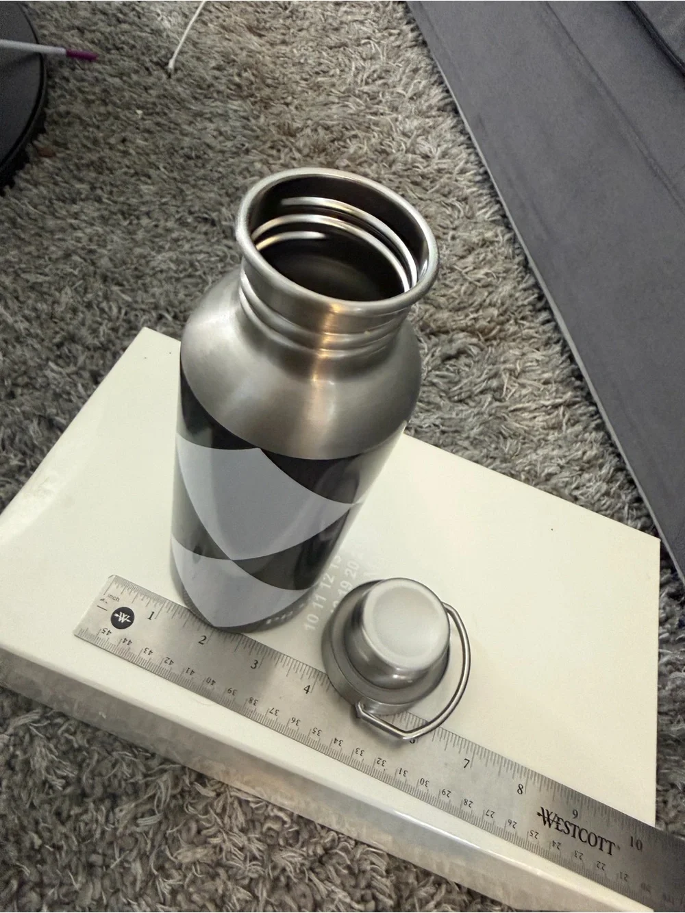 Prada Black and White Geometric Metal Lantern Bottle